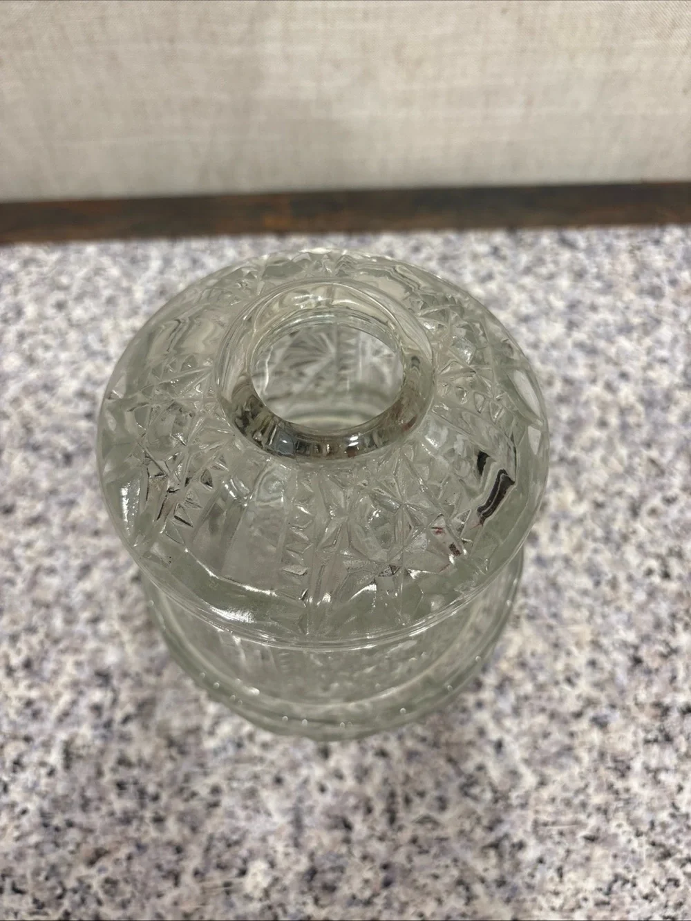 Vintage Indiana Glass Stars and Bars Fairy Lamp -7” -